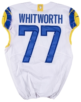 2021 Andrew Whitworth Game Used Los Angeles Rams White Jersey (Rams COA)